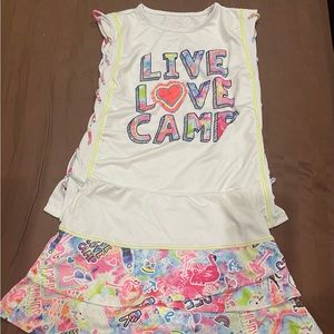 Lucky In Love Girls 2 Tennis/Golf Outfits Size:7-8, EUC, 2Tops, 2Skorts